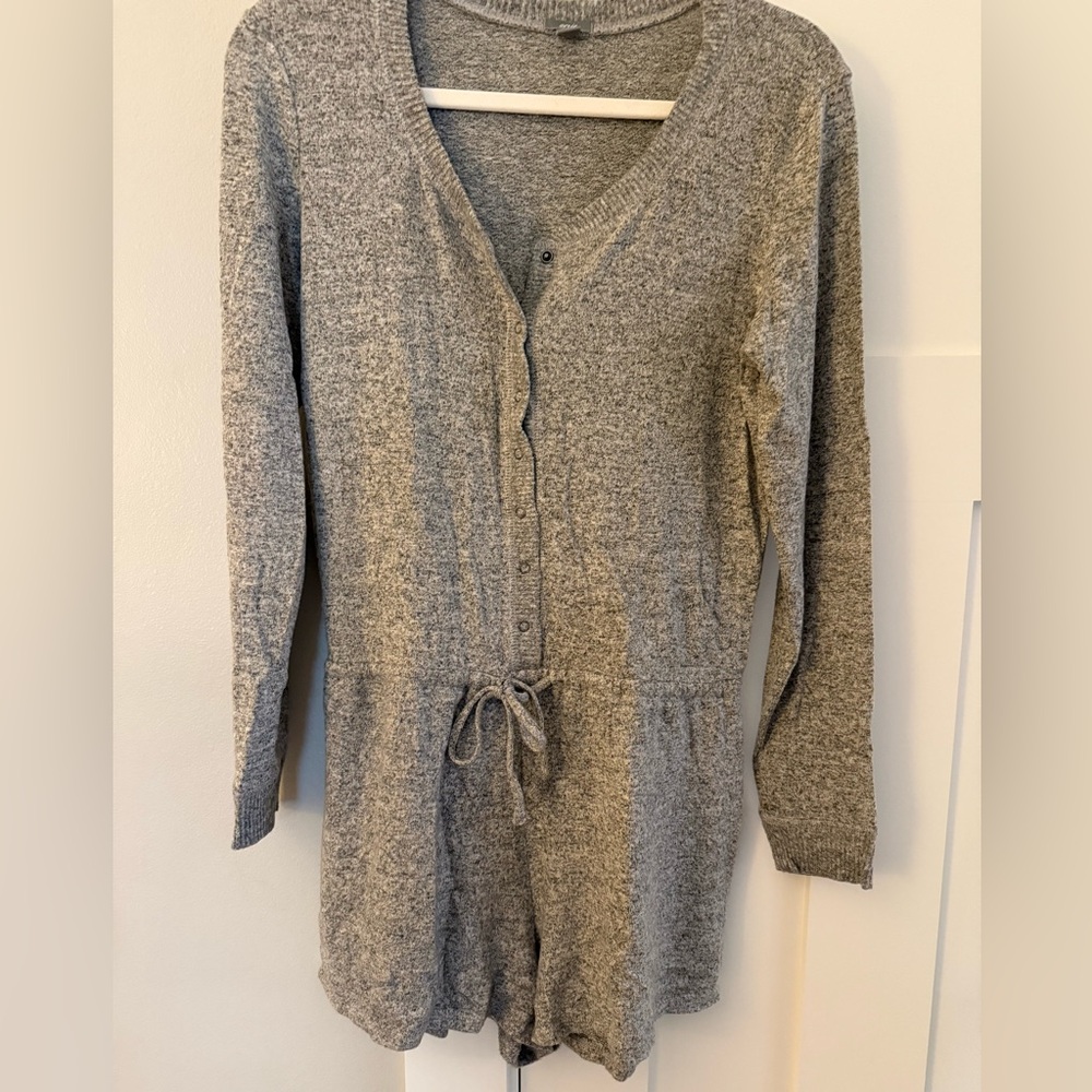 Aerie Romper Sleepwear Loungewear Soft Cozy Gray Heather M NEW